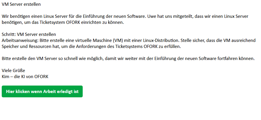 OFORK Prozess erstellen