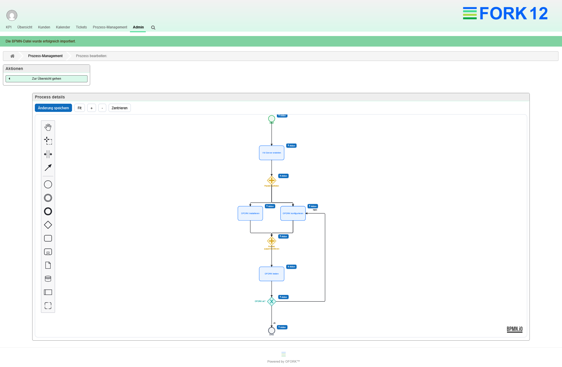 OFORK Prozess erstellen