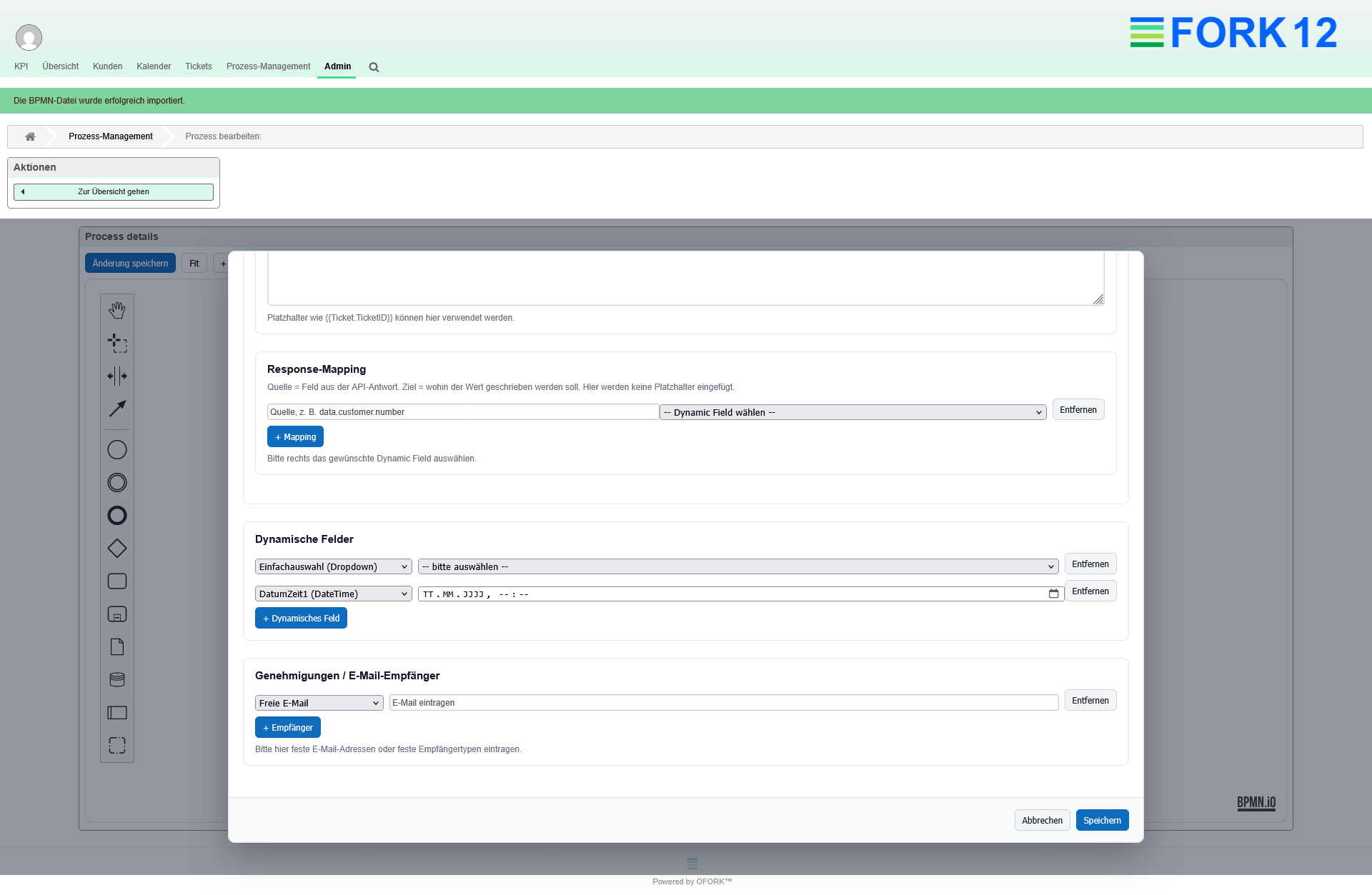 OFORK Prozess erstellen